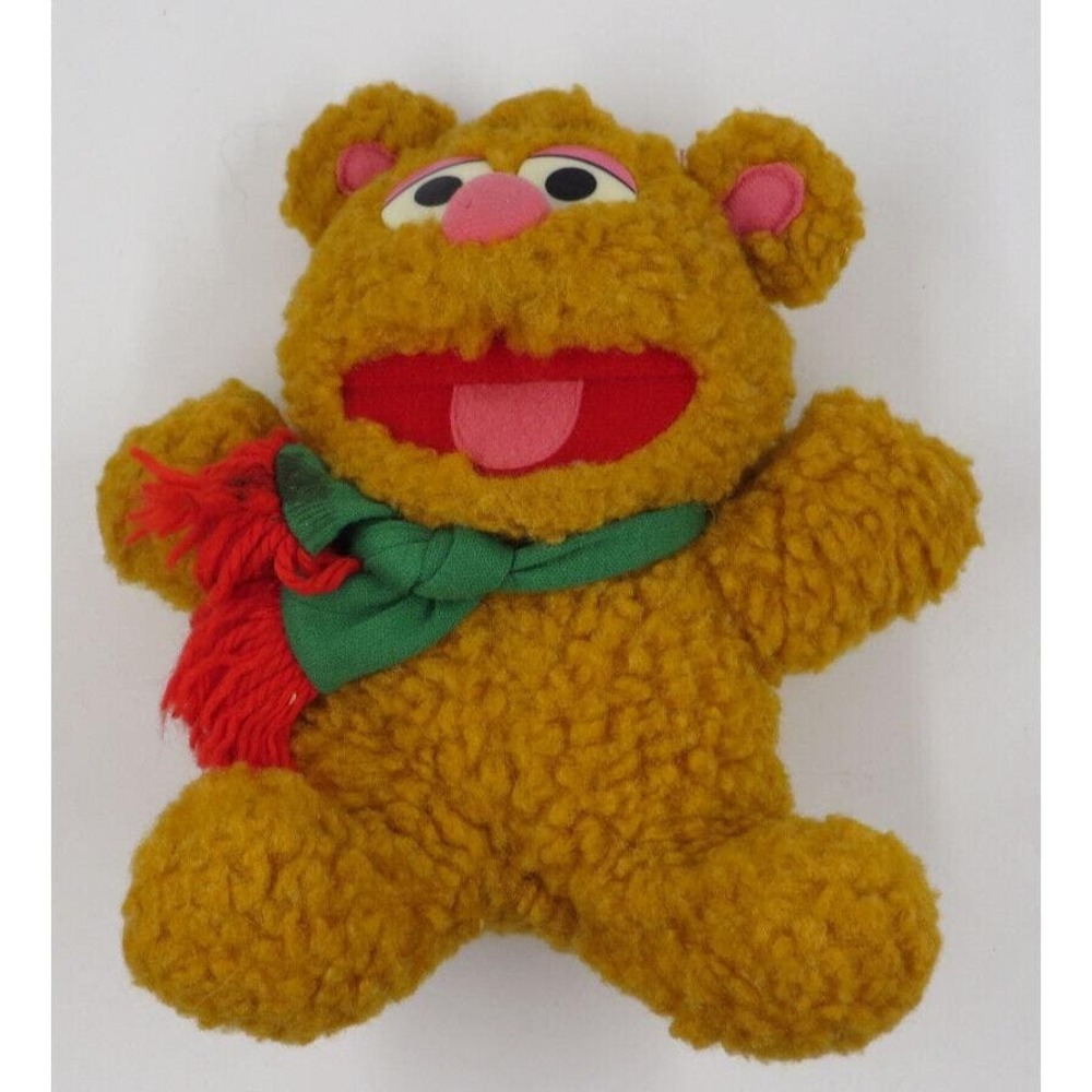 1987 Baby Fozzie Bear 8" Plush Red Scarf Jim Henson Associates Sesame Street